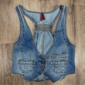 Y2K Highway Jeans Mini Denim Vest Medium Wash Size Medium